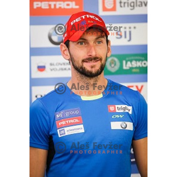 Jakov Fak at Media day of Ski Association Slovenia for season 2015-16, Sora pri Medvodah on October 6, 2015