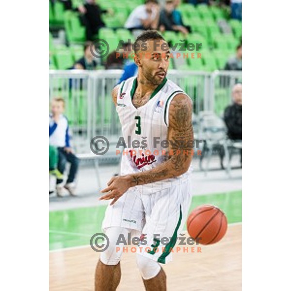 Zack Wright in action during ABA League basketball match between Union Olimpija Ljubljana - Sutjeska , Stozice, Ljubljana, 07.10.2015