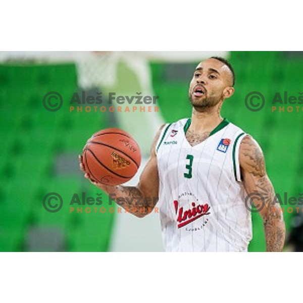 Zack Wright in action during ABA League basketball match between Union Olimpija Ljubljana - Sutjeska , Stozice, Ljubljana, 07.10.2015