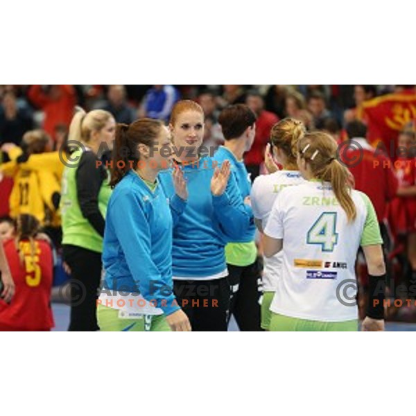 Lina Krhlikar during women\'s European Championship qualification handball match between Slovenia and Montenegro, Kodeljevo Hall, Ljubljana on October 11, 2015