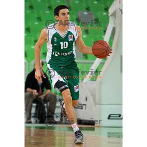 Erjon Kastrati of Krka in action during ABA League basketball match between Union Olimpija and Krka in Stozice Arena, Ljubljana,Slovenia on October 11,.2015