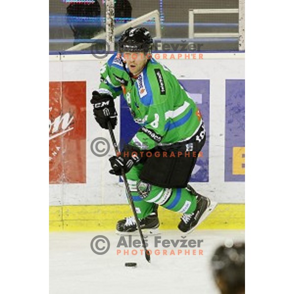 of Telemach Olimpija in action during ice-hockey match Telemach Olimpija-Dornbirn in EBEL league 2015/2016 in Hala Tivoli, Ljubljana, Slovenia on October 13, 2015