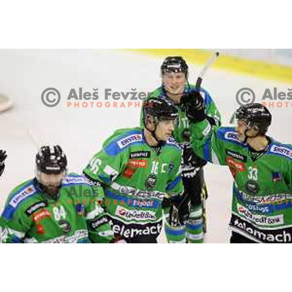 of Telemach Olimpija in action during ice-hockey match Telemach Olimpija-Dornbirn in EBEL league 2015/2016 in Hala Tivoli, Ljubljana, Slovenia on October 13, 2015