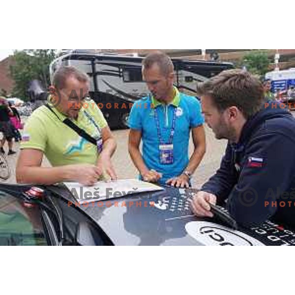 Martin Hvastja and Gorazd Stangelj at World Cycling Championships in Richmond, Virginia, USA on September 27, 2015