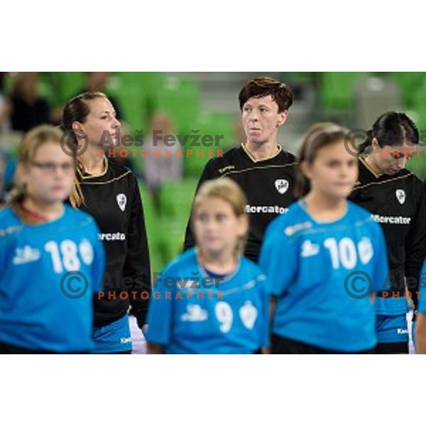 Sergeja Stefanisin in action during handball match between Krim Mercator - HCM Baia Mare, EHF Women\'s Champions League, Stozice, Ljubljana, 16.10.2015