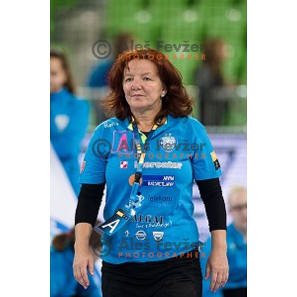 Marta Bon in action during handball match between Krim Mercator - HCM Baia Mare, EHF Women\'s Champions League, Stozice, Ljubljana, 16.10.2015