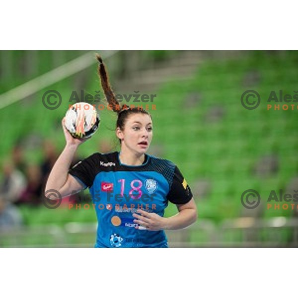 Nina Zulic in action during handball match between Krim Mercator - HCM Baia Mare, EHF Women\'s Champions League, Stozice, Ljubljana, 16.10.2015