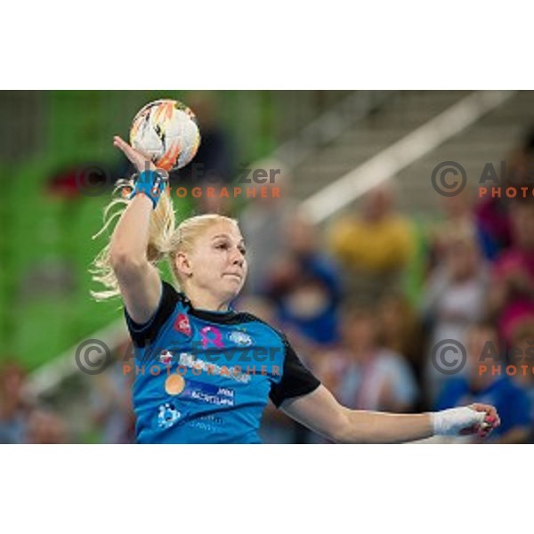 Tamara Mavsar in action during handball match between Krim Mercator - HCM Baia Mare, EHF Women\'s Champions League, Stozice, Ljubljana, 16.10.2015