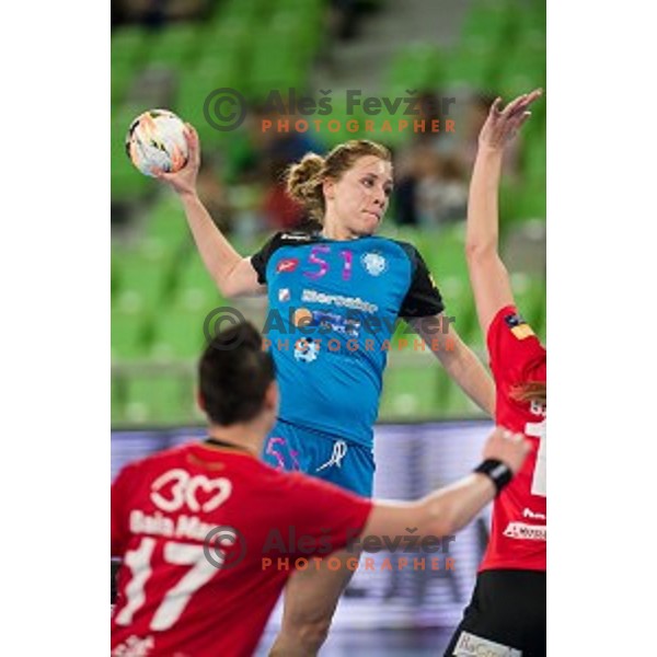 Marija Obradovic in action during handball match between Krim Mercator - HCM Baia Mare, EHF Women\'s Champions League, Stozice, Ljubljana, 16.10.2015