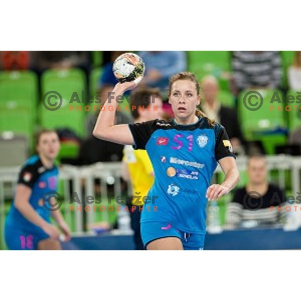 Marija Obradovic in action during handball match between Krim Mercator - HCM Baia Mare, EHF Women\'s Champions League, Stozice, Ljubljana, 16.10.2015