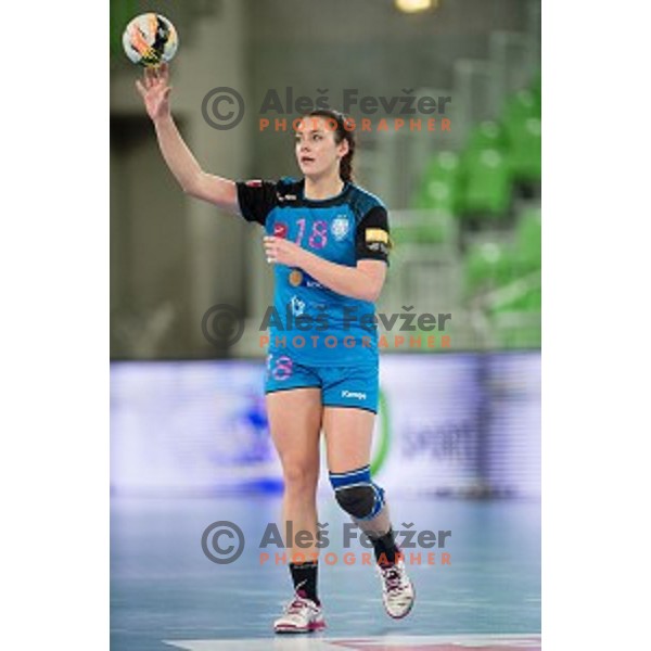 Nina Zulic in action during handball match between Krim Mercator - HCM Baia Mare, EHF Women\'s Champions League, Stozice, Ljubljana, 16.10.2015