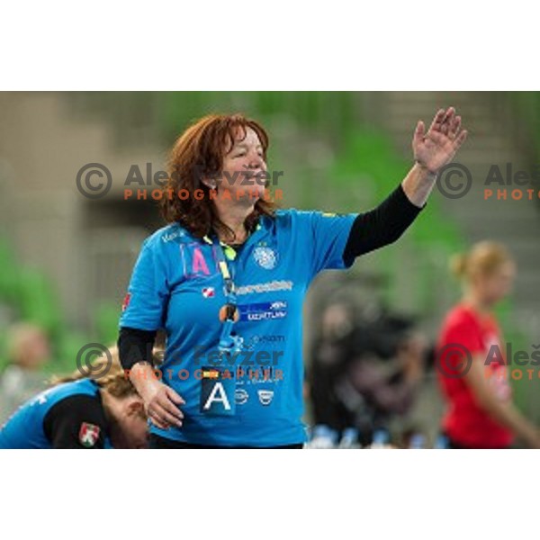 Marta Bon in action during handball match between Krim Mercator - HCM Baia Mare, EHF Women\'s Champions League, Stozice, Ljubljana, 16.10.2015
