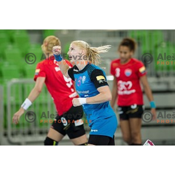 Tamara Mavsar in action during handball match between Krim Mercator - HCM Baia Mare, EHF Women\'s Champions League, Stozice, Ljubljana, 16.10.2015