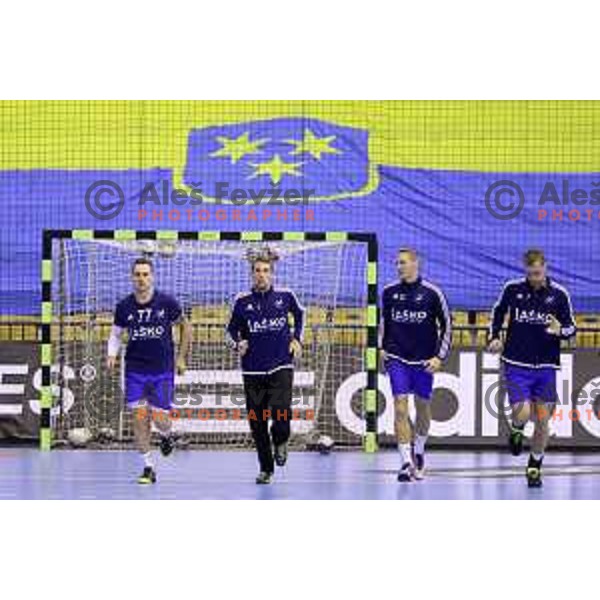 of Celje Pivovarna Lasko in action during EHF Champions league match Between Celje PL and Wisla Krakow in Zlatorog Hall, Celje, Slovenia on October 3, 2015