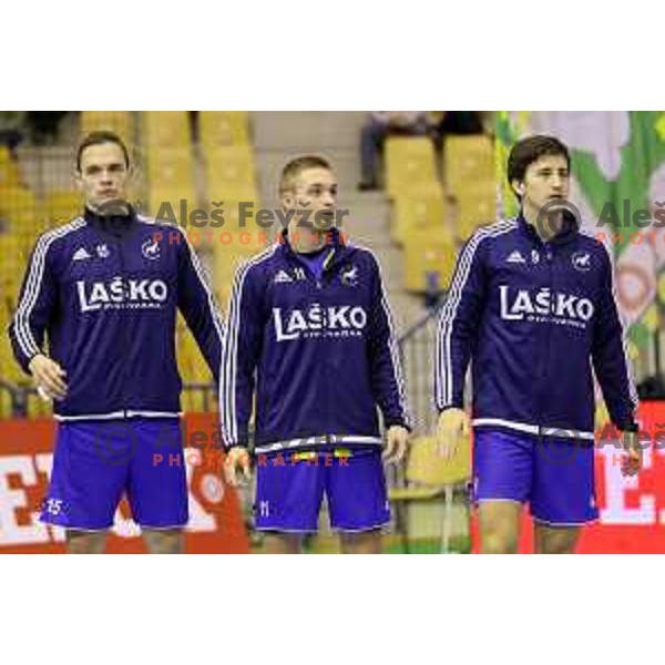 of Celje Pivovarna Lasko in action during EHF Champions league match Between Celje PL and Wisla Krakow in Zlatorog Hall, Celje, Slovenia on October 3, 2015
