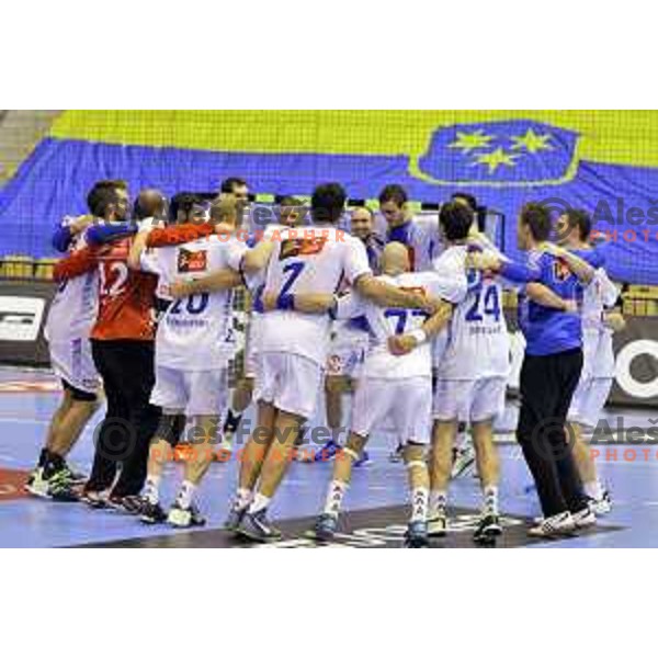 of Celje Pivovarna Lasko in action during EHF Champions league match Between Celje PL and Wisla Krakow in Zlatorog Hall, Celje, Slovenia on October 3, 2015