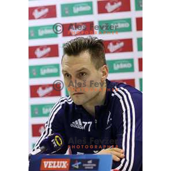 of Celje Pivovarna Lasko in action during EHF Champions league match Between Celje PL and Wisla Krakow in Zlatorog Hall, Celje, Slovenia on October 3, 2015