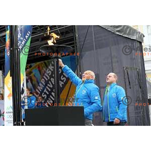 Miro Cerar at Olympic Festival with Slovenian Olympic Committee at Congress Square in Ljubljana, Slovenia on October 18, 2015