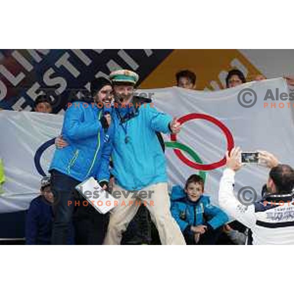 Ribic Pepe at Olympic Festival with Slovenian Olympic Committee at Congress Square in Ljubljana, Slovenia on October 18, 2015