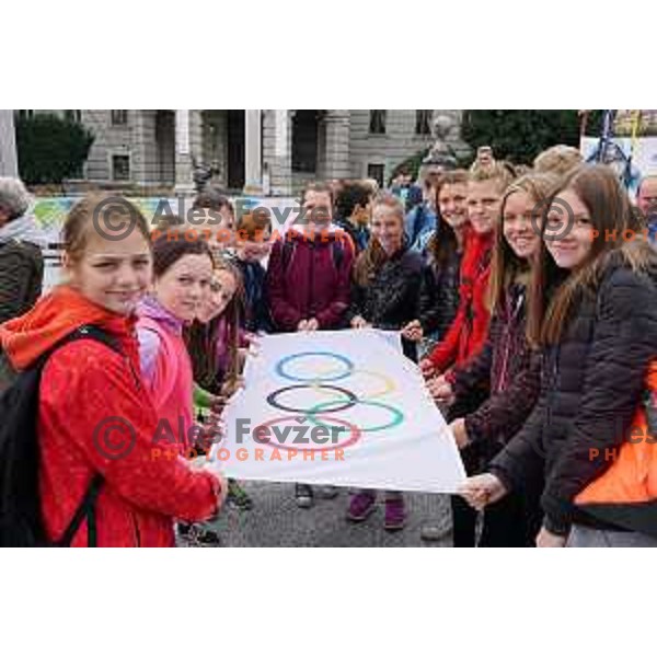 Olympic Festival with Slovenian Olympic Committee at Congress Square in Ljubljana, Slovenia on October 18, 2015
