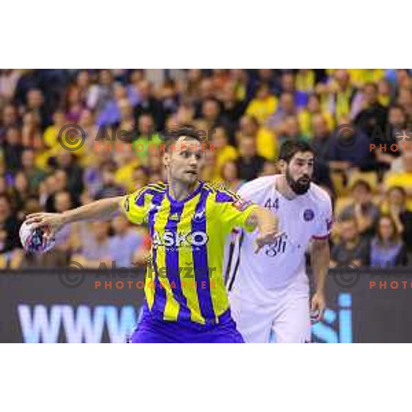 Luka Zvizej of Celje Pivovarna Lasko in action during EHF Champions league match between Celje PL (Slovenia) and Paris Saint Germain (France) in Zlatorog Hall, Celje, Slovenia on October 18, 2015