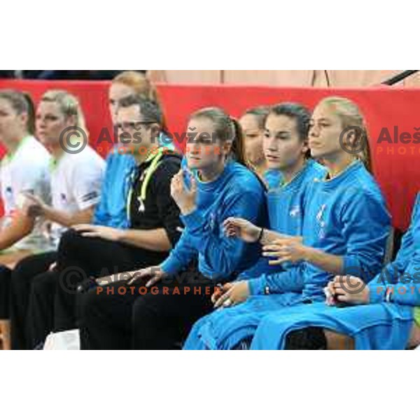 Ana Gros during women\'s European Championship qualification handball match between Slovenia and Montenegro, Kodeljevo Hall, Ljubljana on October 11, 2015