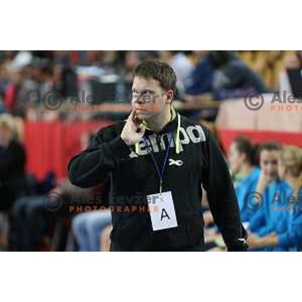 Uros Bregar during women\'s European Championship qualification handball match between Slovenia and Montenegro, Kodeljevo Hall, Ljubljana on October 11, 2015