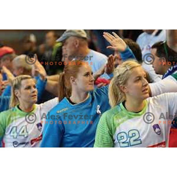 Lina Krhlikar during women\'s European Championship qualification handball match between Slovenia and Montenegro, Kodeljevo Hall, Ljubljana on October 11, 2015