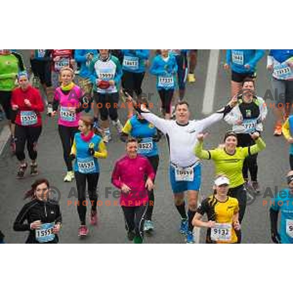 runners during 20.Volkswagen Ljubljana Marathon, Slovenia on October 25, 2015.