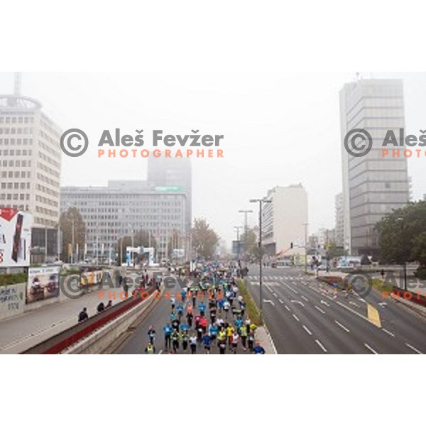 runners during 20.Volkswagen Ljubljana Marathon,Slovenia on October 25, 2015.