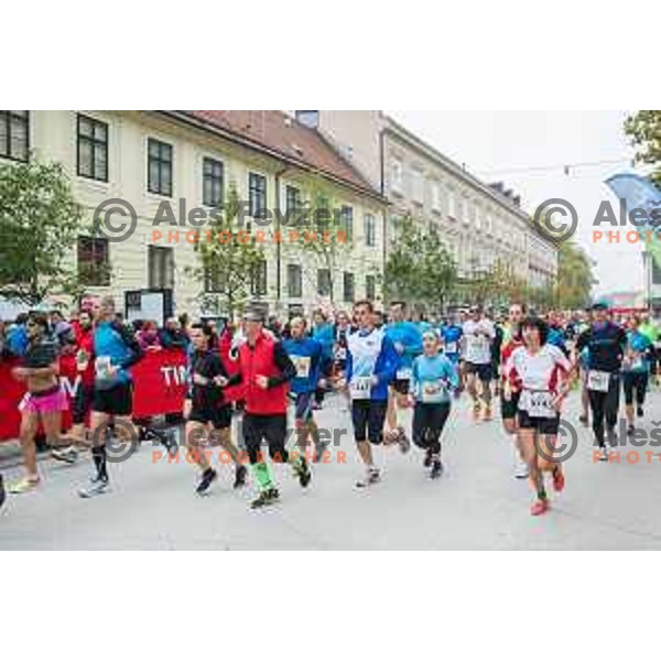 runners during 20.Volkswagen Ljubljana Marathon, Slovenia on October 25, 2015.