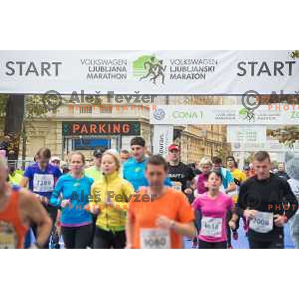 runners during 20.Volkswagen Ljubljana Marathon, Slovenia on October 25, 2015.