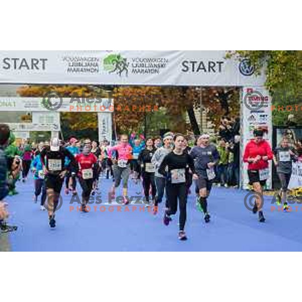 runners during 20.Volkswagen Ljubljana Marathon, Slovenia on October 25, 2015.