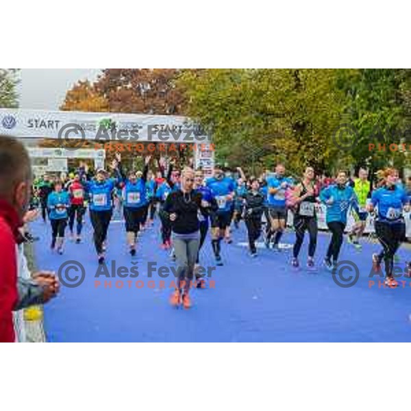 runners during 20.Volkswagen Ljubljana Marathon, Slovenia on October 25, 2015.