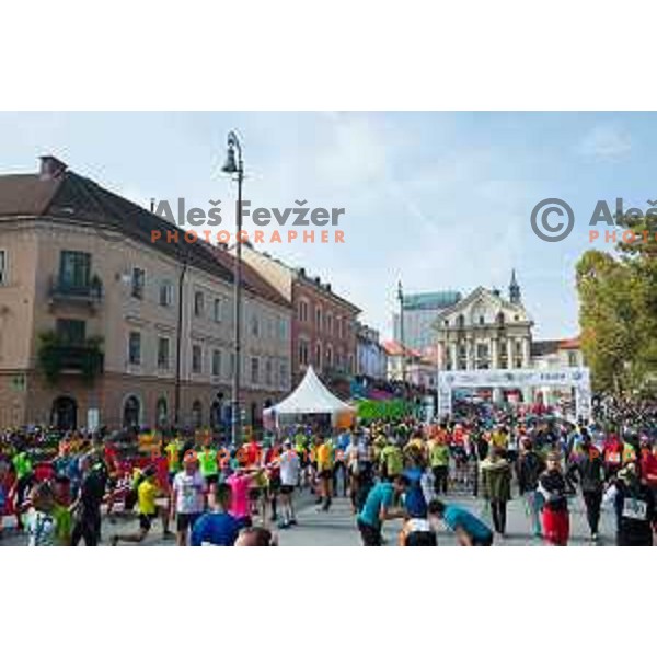 runners during 20.Volkswagen Ljubljana Marathon, Slovenia on October 25, 2015.