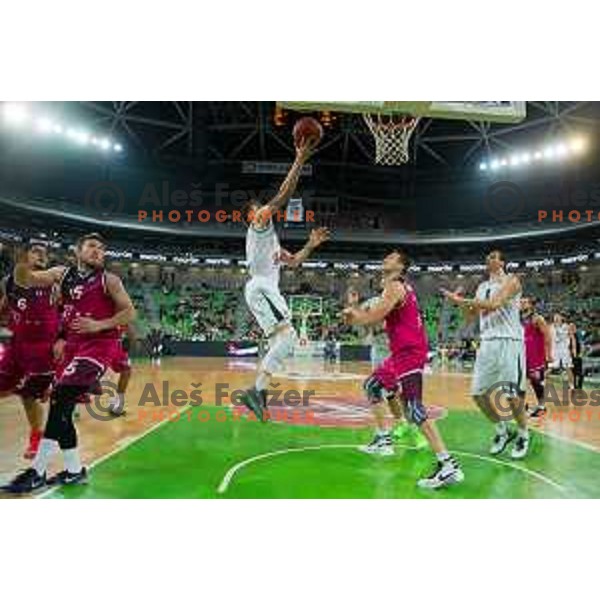 Gregor Hrovat in action during Eurocup basketball match between Union Olimpija Ljubljana (Slovenia) and Telekom Baskets Bonn Germany) in Stozice Hall, Ljubljana, Slovenia on October 28, 2015.