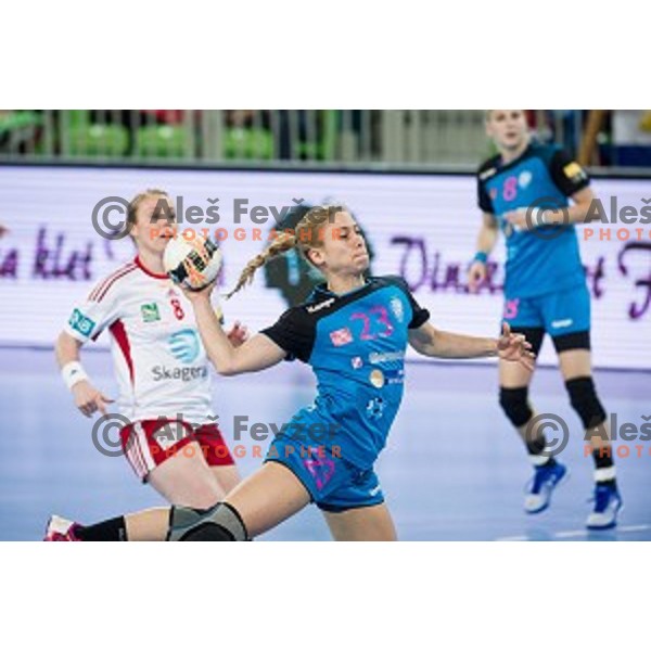 Polona Baric in action during handball match between Krim Mercator - Larvik, EHF Women\'s Champions League, Stozice, Ljubljana, 30.10.2015