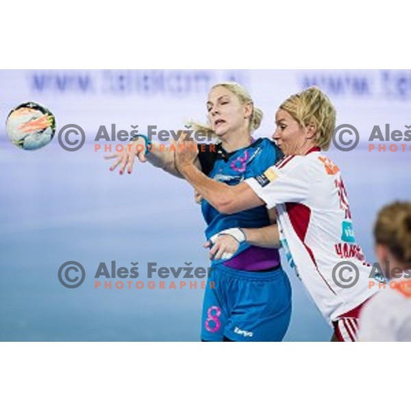 Tamara Mavsar in action during handball match between Krim Mercator - Larvik, EHF Women\'s Champions League, Stozice, Ljubljana, 30.10.2015