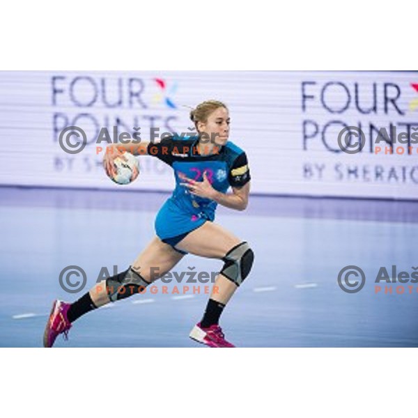 Polona Baric in action during handball match between Krim Mercator - Larvik, EHF Women\'s Champions League, Stozice, Ljubljana, 30.10.2015