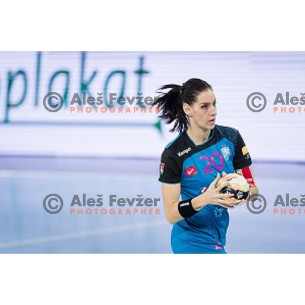 Alja Koren in action during handball match between Krim Mercator - Larvik, EHF Women\'s Champions League, Stozice, Ljubljana, 30.10.2015