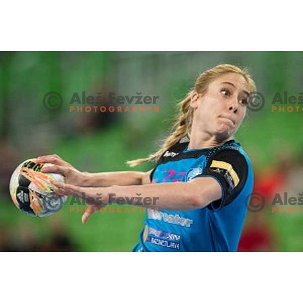 Polona Baric in action during handball match between Krim Mercator - Larvik, EHF Women\'s Champions League, Stozice, Ljubljana, 30.10.2015