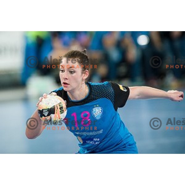 Nina Zulic in action during handball match between Krim Mercator - Larvik, EHF Women\'s Champions League, Stozice, Ljubljana, 30.10.2015