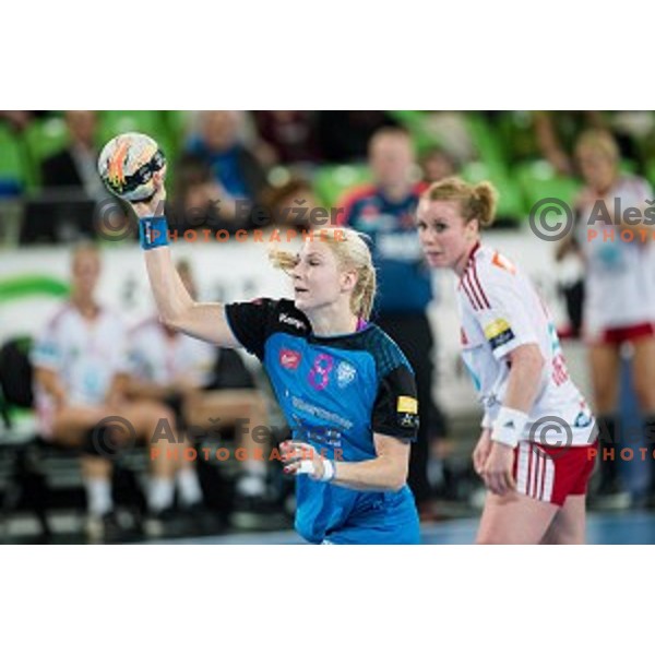 Tamara Mavsar in action during handball match between Krim Mercator - Larvik, EHF Women\'s Champions League, Stozice, Ljubljana, 30.10.2015