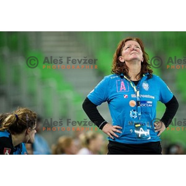 Marta Bon in action during handball match between Krim Mercator - Larvik, EHF Women\'s Champions League, Stozice, Ljubljana, 30.10.2015