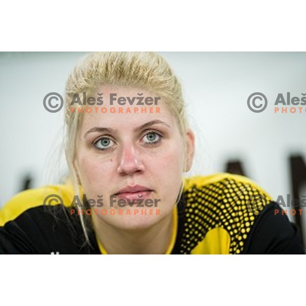 Misa Marincek in action during handball match between Krim Mercator - Larvik, EHF Women\'s Champions League, Stozice, Ljubljana, 30.10.2015