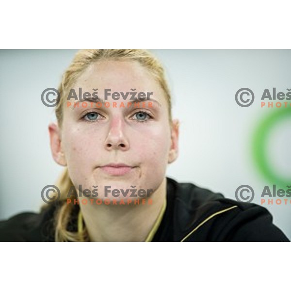 Tamara Mavsar in action during handball match between Krim Mercator - Larvik, EHF Women\'s Champions League, Stozice, Ljubljana, 30.10.2015