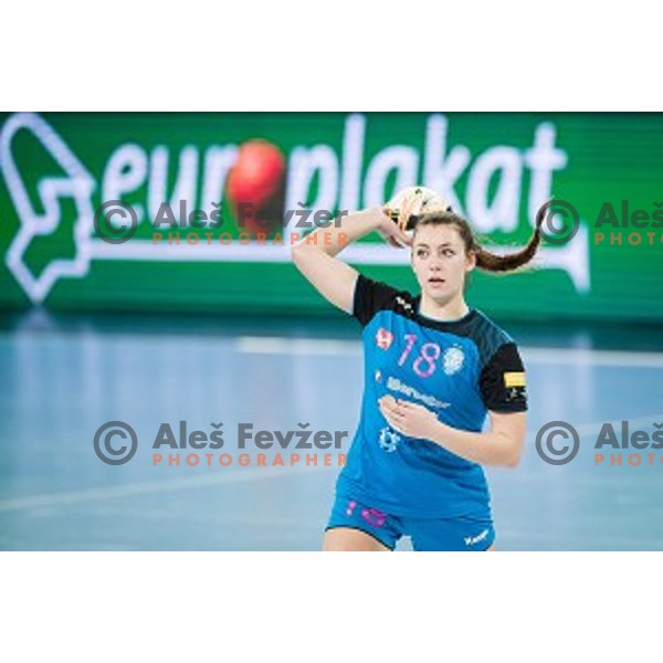 Nina Zulic in action during handball match between Krim Mercator - Larvik, EHF Women\'s Champions League, Stozice, Ljubljana, 30.10.2015