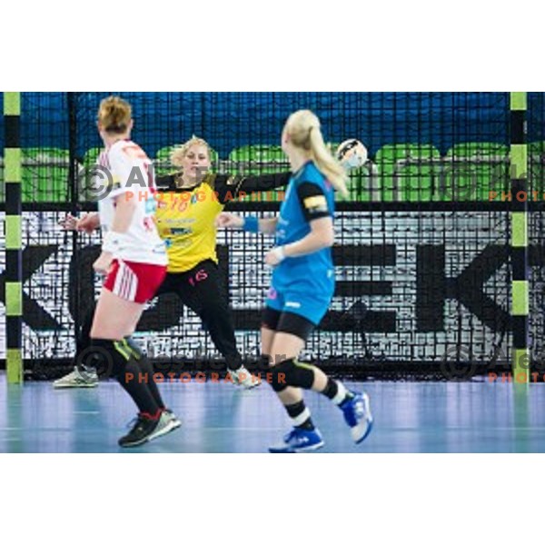 Misa Marincek in action during handball match between Krim Mercator - Larvik, EHF Women\'s Champions League, Stozice, Ljubljana, 30.10.2015