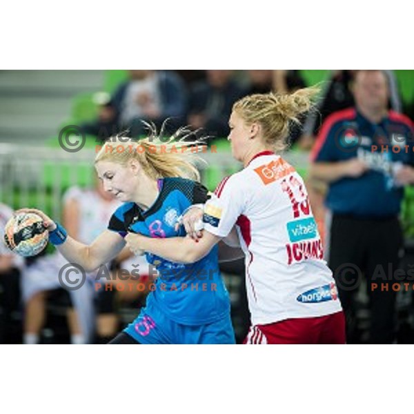 Tamara Mavsar in action during handball match between Krim Mercator - Larvik, EHF Women\'s Champions League, Stozice, Ljubljana, 30.10.2015