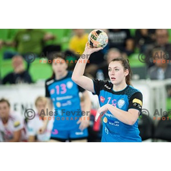 Nina Zulic in action during handball match between Krim Mercator - Larvik, EHF Women\'s Champions League, Stozice, Ljubljana, 30.10.2015